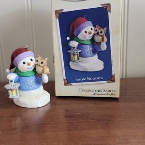 Hallmark Snow Buddies Snowman Ornament in Blue, Red, Green
